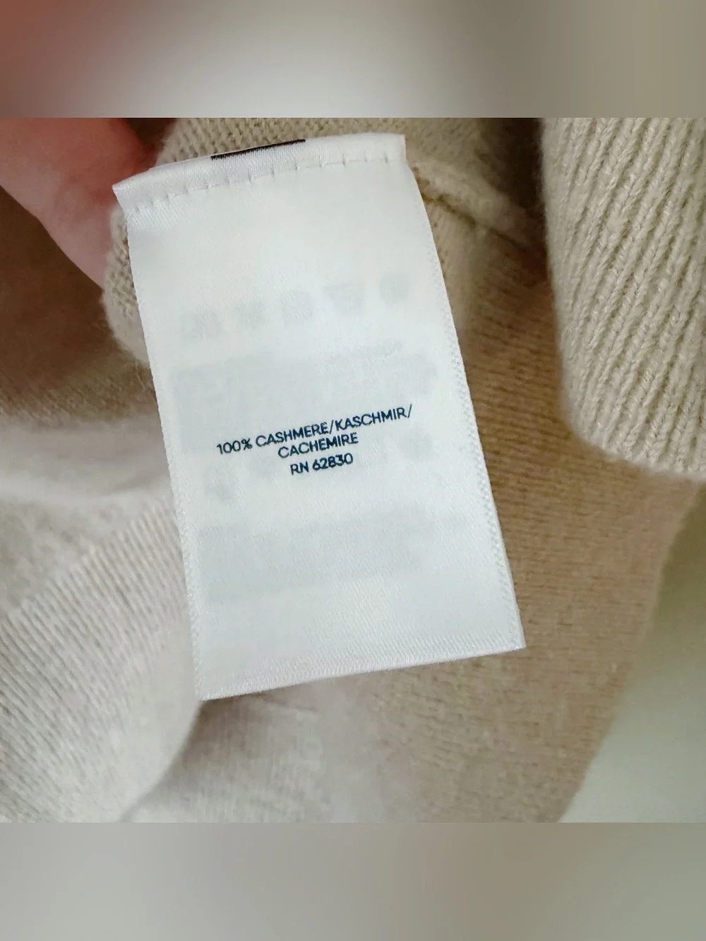 Lands End | 100% Cashmere Pullover Sweater Top Johnny Collar Cream Oatmeal M - Picture 6 of 6